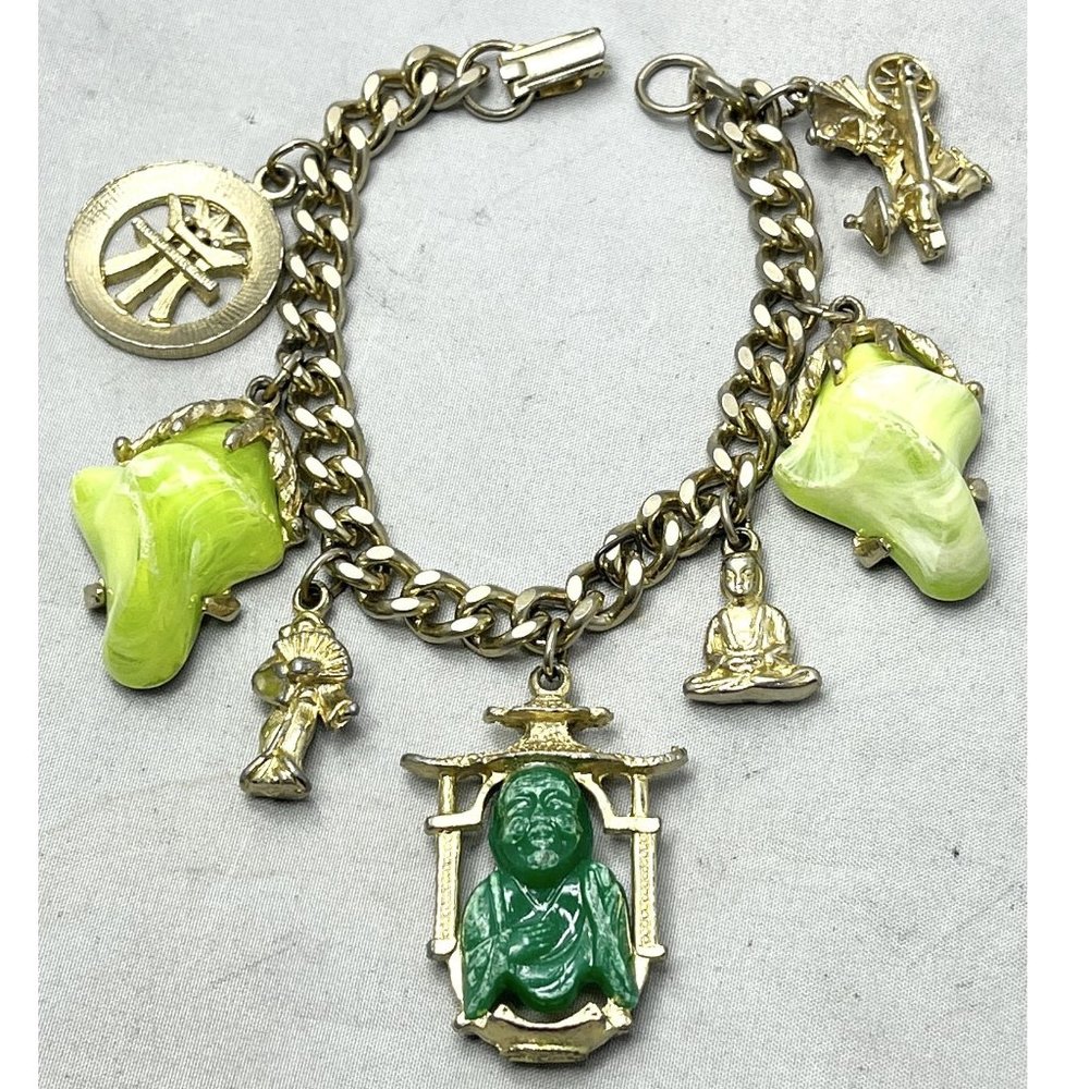 Vintage Estate Buddha Charm Bracelet